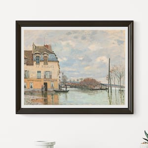 Flood at Port Marly by Alfred Sisley 1872 oil on canvas printable vintage art