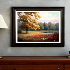 Colorado Wiese Herbst Landschaft Ölgemälde druckbare Herbstfarben