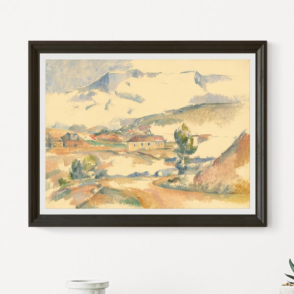 Montagne Sainte Victoire by Paul Cezanne from near Gardanne, c. 1887 oil on canvas printable vintage art