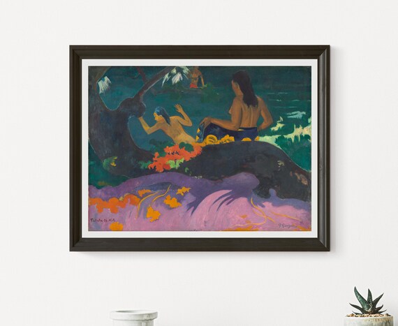 ゴーギャン、【ファタタ・テ・ミチ：海辺で】、希少な画集画、新品高級額 額装付 ゴーギャン、【ファタタ・テ・ミチ：海辺で】、希少な画集画