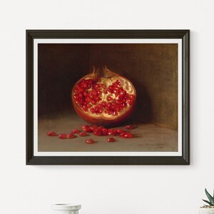 Still Life Print, A Pomegranate by George Henry Hall Siena, 1885 oil on canvas classical paintings in a variety of sizes.