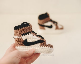 Crochet Air Jordan Style Baby Sneakers - Crochet Baby Nike Shoes - Crochet Booties - Baby Shower Gift