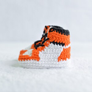 Crochet Baby Sneakers Orange - Crochet Baby Shoes - Crochet Booties - Baby Shower Gift