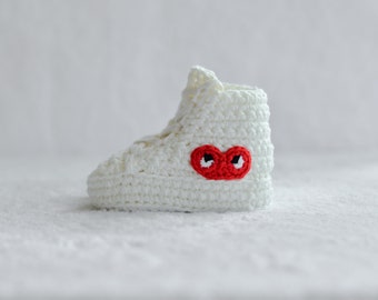 Baby sneakers Crochet Cream Color - Crochet baby sneakers - Baby Beanie Hat Outfit - Crochet Baby Shoes - Crochet Booties - Baby Shower Gift