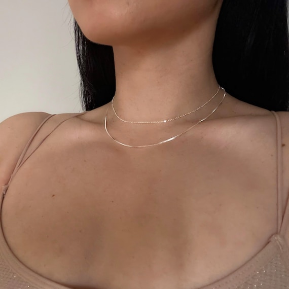 Dreambell 2mm Natural Leather Choker Necklace With 925 Sterling Silver Clasp - Adjustable Lobster Clasp
