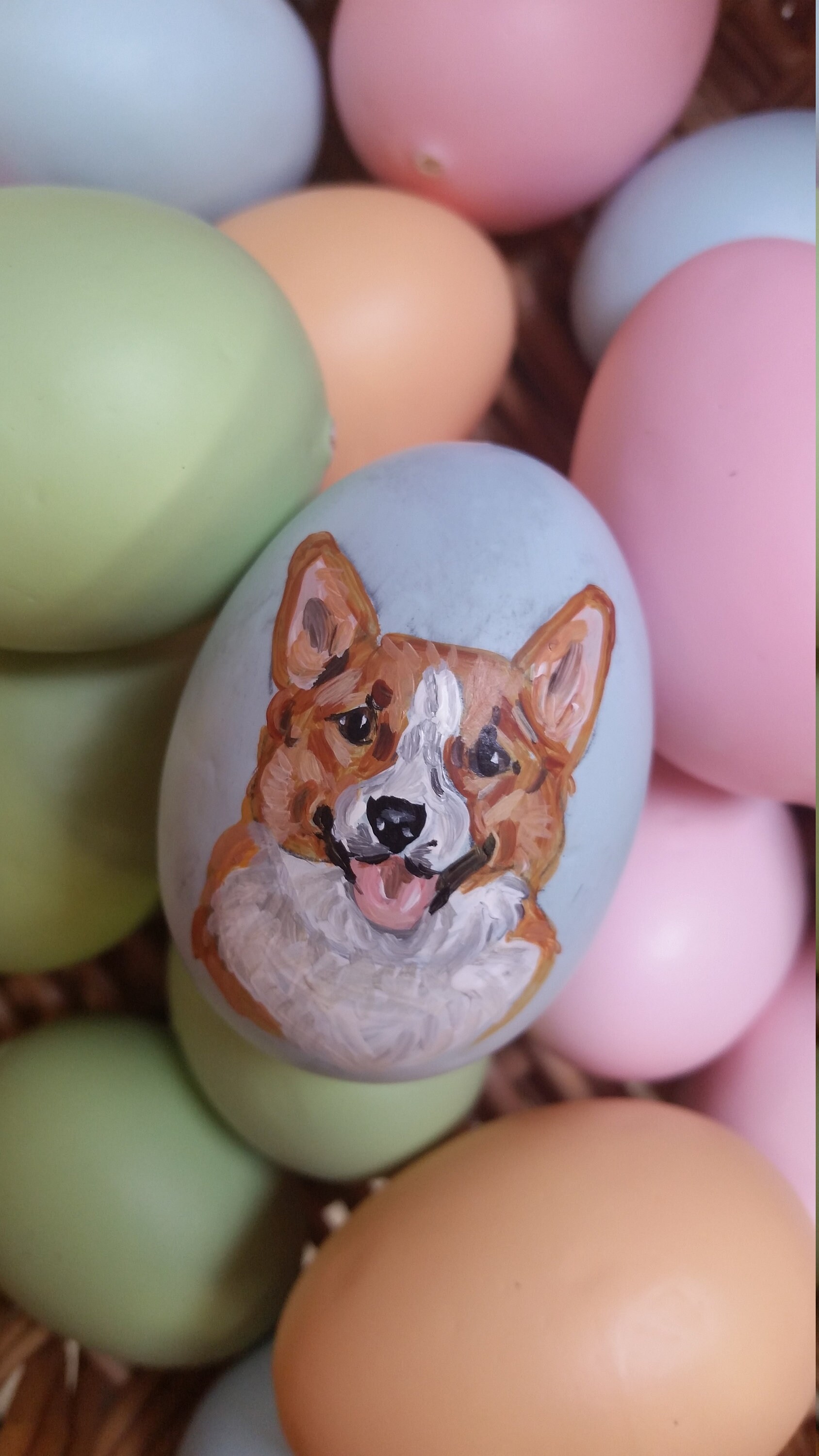 Custom Dog Breed Easter Egg, Dog Art, Personalized Customized Art