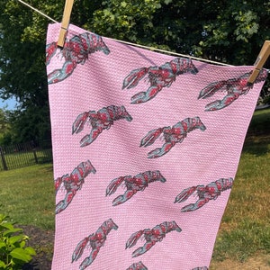 Nautical Red Lobster Kitchen Linen Coastal Living Decor Beach House Lobster Theme Towel Seafood Lover&#39;s Gift Coastal Kitchen Charm