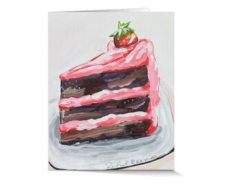 Happy Birthday Card, Strawberry Cake