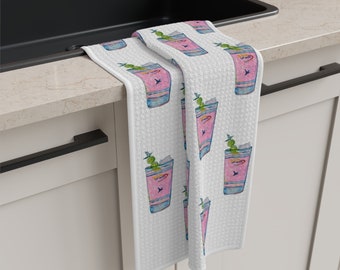 Tennis Inspired Honey Deuce Kitchen Towel Sporty Home Decor Refreshing Honey Deuce Cocktail Dish Towel Tennis Enthusiast&#39;s Gift