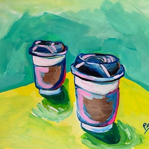 Coffees Art Print Cafe cups Art Prints Starbucks Wall Decor Housewarming gift