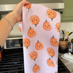 Jack O' Lantern Halloween-handdoek, spookachtige pompoenprint