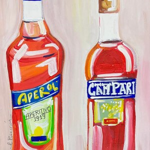 Aperol Wall Decor Campari Art Print Italian Wall Decor Spritz Art Print Aperitivo Decor Kitchen Decor Capri Italy