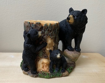 Black Bear and Cubs Pencil Stand
