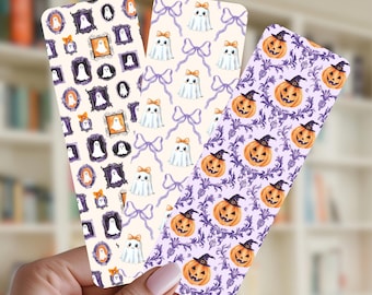 Halloween Bookmark, Pumpkin Bookmark, Ghost Bookmark, Bookish, Gift for Book Lover, Set of 3 Bookmarks