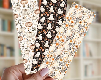 Halloween Bookmark Set , Pumpkin Bookmark, Ghost Bookmark, Bookish, Gift for Book Lover, Set of 3, Trendy Bookmarks