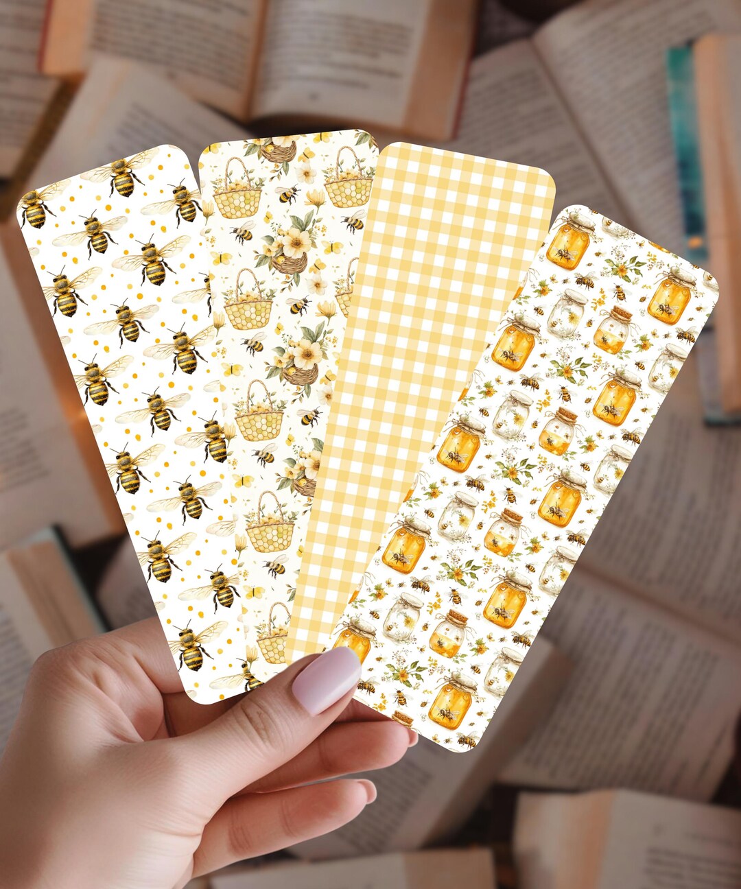 Bee Bookmark Set, Honey Bee Bookmarks, Cute Yellow Bookmarks, Floral ...