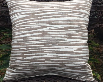 Brown and Cream Striped Pillow, Animal Print, Wood Grain Print, Pattern, Throw Pillow, Accent Pillow, Decorative Pillow