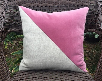 Dusty Pink Velvet Pillow Diagonal