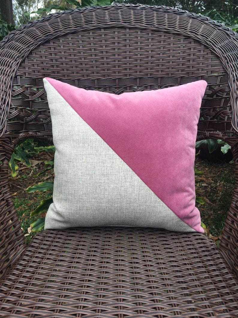Dusty Pink Velvet Pillow Diagonal Etsy