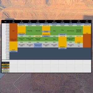 Road Trip Planner (Excel). Plan Your Journey By Hour. Visualize Time On Different Activities. Perfect Your Vacation With A Grand Perspective