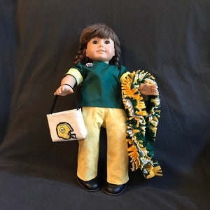 Green Bay Packers 4-piece Ensemble/Fits American Girl 18-inch