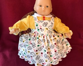 Pinafore and blouse/fits American Girl Bitty Baby