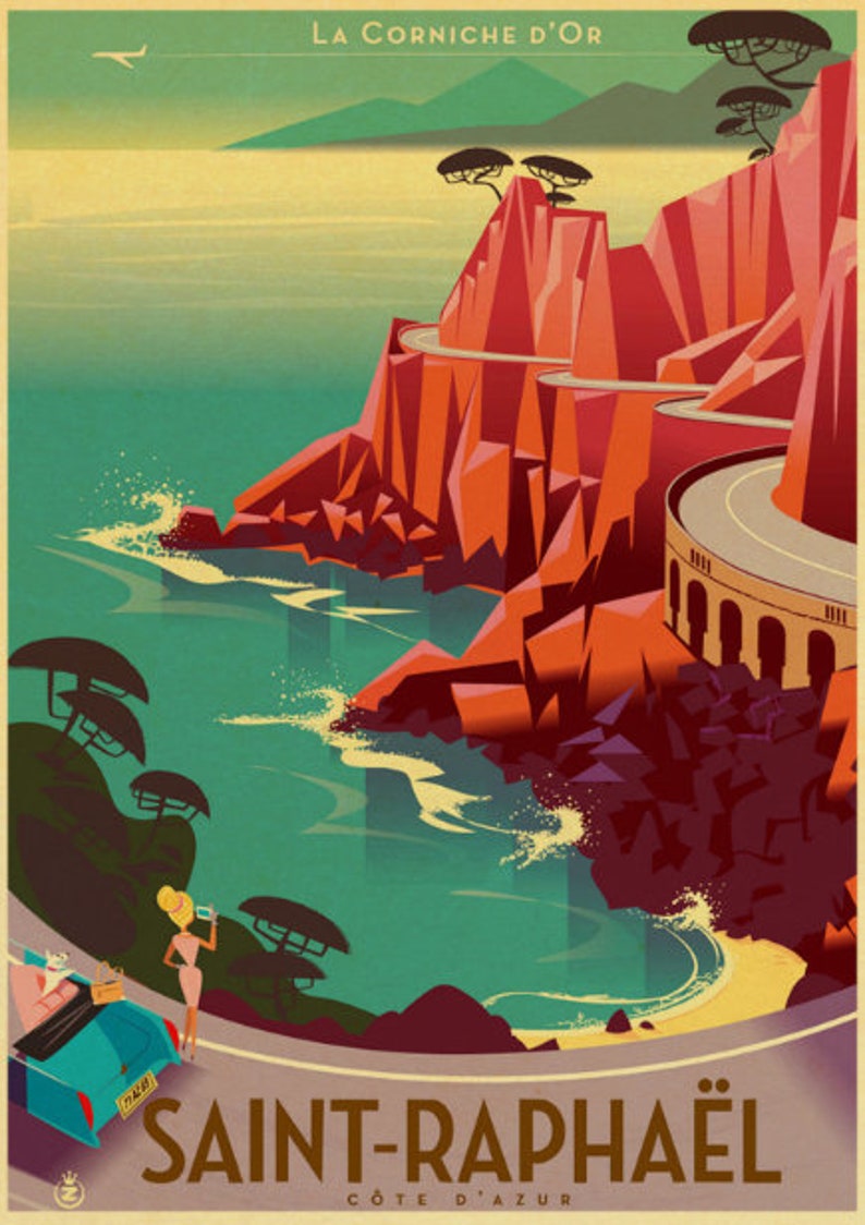 Travel Poster Set of 9 Posters Vintage Poster Cassis Etsy