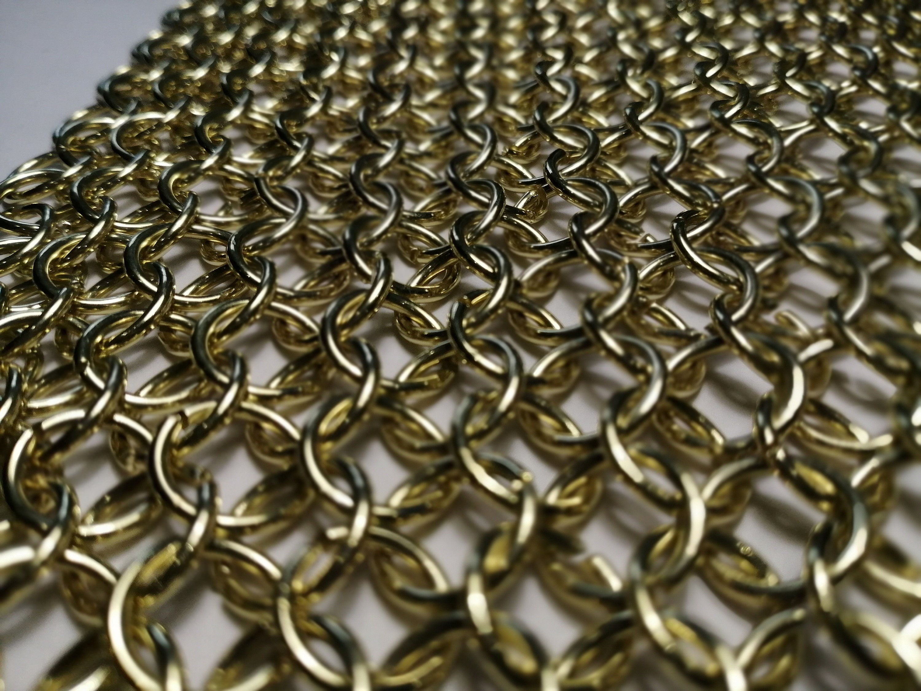 Handmade Chainmail Brass chainmail Piece of chain mail Etsy