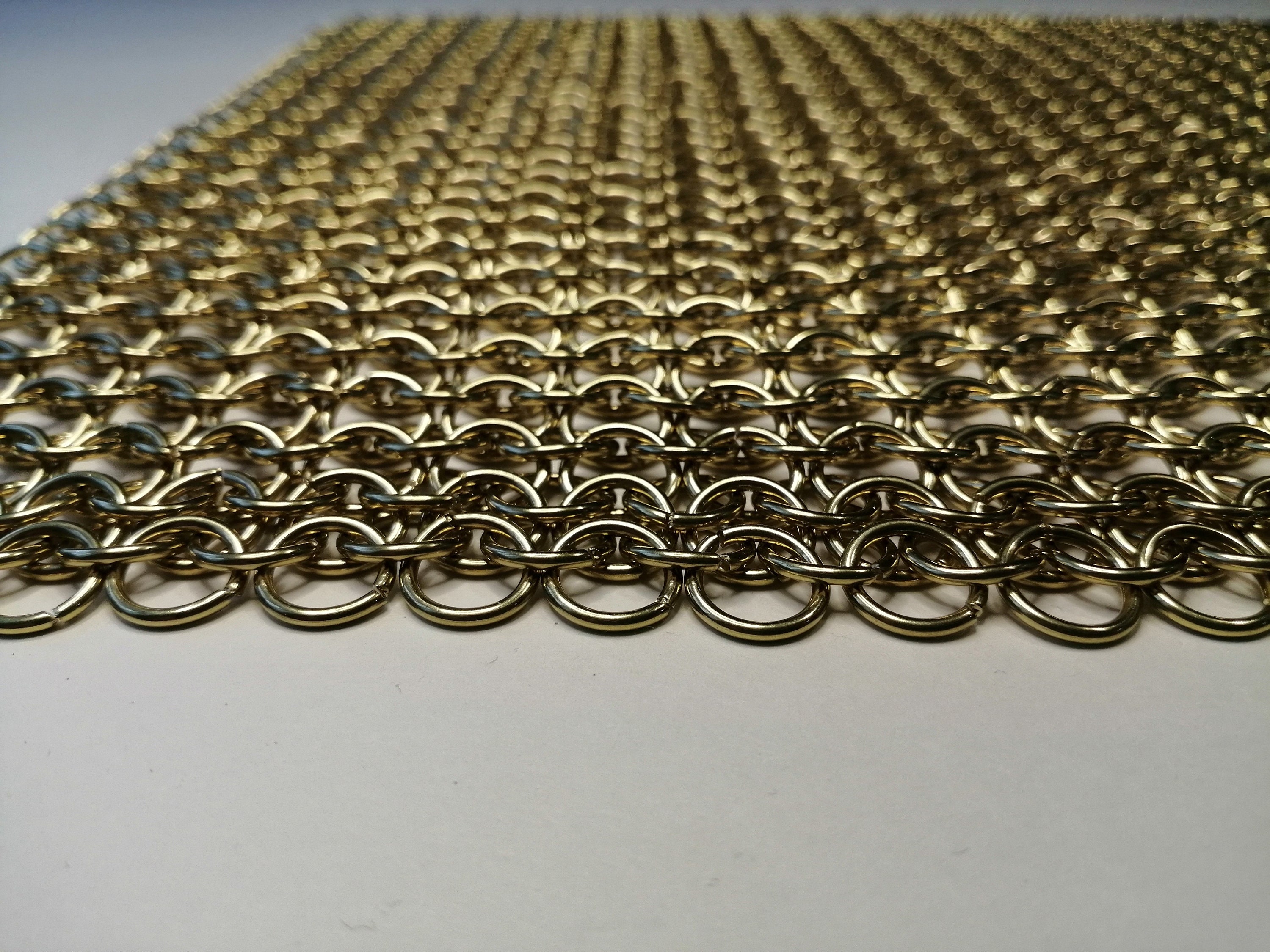 Handmade Chainmail Brass chainmail Piece of chain mail Etsy