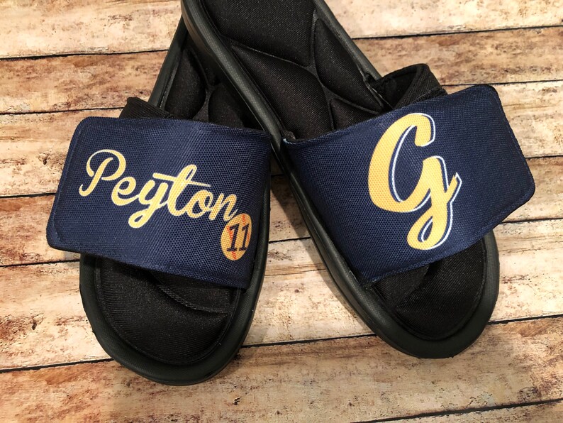 custom logo athletic slides