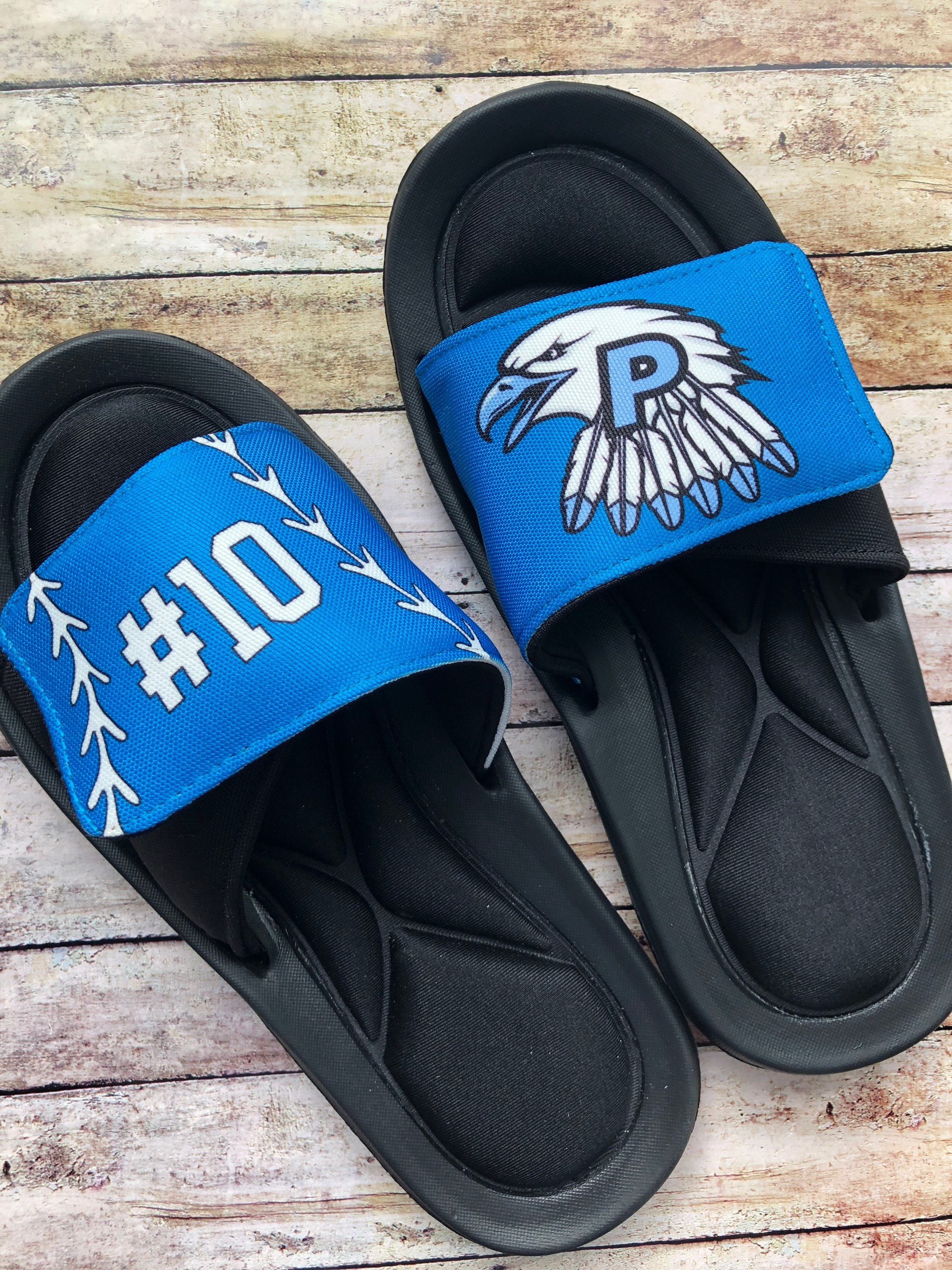 custom logo athletic slides