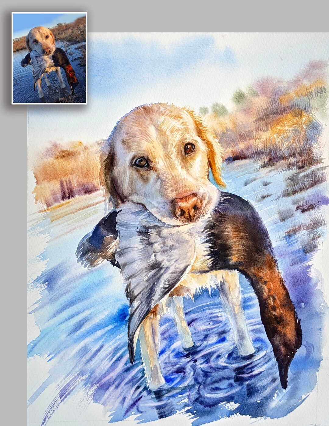 Pet Portrait From Photo. Custom Watercolor Cat or Dog Portraits ...
