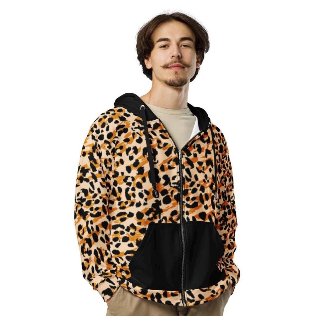 Casual Leopard Print Patchwork Hoodie Set