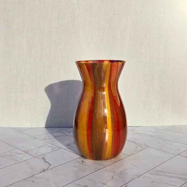 8 inch multicolored vase