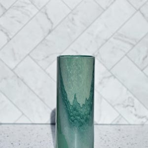 9 inch Green Cylinder Vase