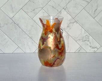 21 cm Weiß, Gold, Rot, Gelb und Vase