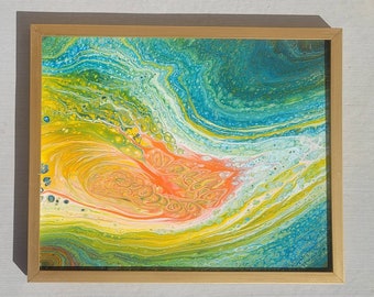 Lluvia de lava deja caer pintura de arte fluido