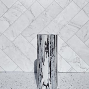 22 cm Schwarz Weiss Zylinder Vase