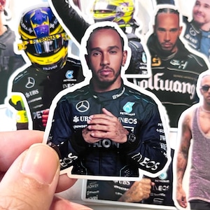 Lewis Hamilton Stickers, 12pcs/24pcs Waterproof Vinyl Stickers, Racing Driver Decal for notebooks, water bottles, laptops