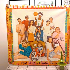 Glastiere wie man ein Menschsein Album Großer Wandteppich 40''x40'', Britische Indie Rock Band Glastiere Musik Wandkunst Album Poster