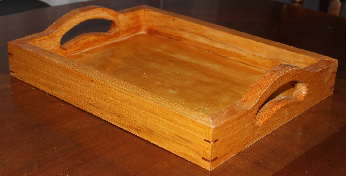 Serving Tray Finished in Amber Shellac Red Oak 16 X Etsy