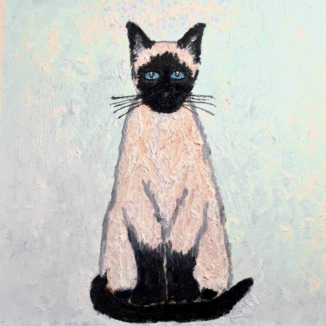 Cat Wall Decor 16x16 Siamese Cat Wall Art Home Decor Fine Etsy