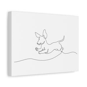 Minimalist Dog Canvas Art Print, Pet Lover Wall Decor, Cute Puppy Art, Gifts for Dog Owners, Modern Home Decor