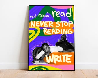 Arte de James Baldwin, revolucionario, decoración de aulas sobre historia afroamericana, arte de justicia social, póster de derechos civiles (descargas digitales)