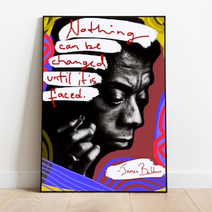 James Baldwin Print Poster, Aktivist Posters Klassenzimmer, Schwarze Geschichte Zitate, Schwarze Kultur Wandkunst, Schwarz Besitz Läden Kunst, WandDekor