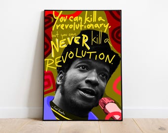 Fred Hampton Poster, Black History Classroom Art, Revolution, Black Panther Wall Art, Civil Rights Poster