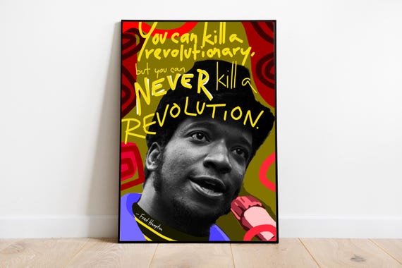 Fred Hampton Poster, Black History Classroom Art, Revolution, Black Panther Wall Art, Civil Rights Poster