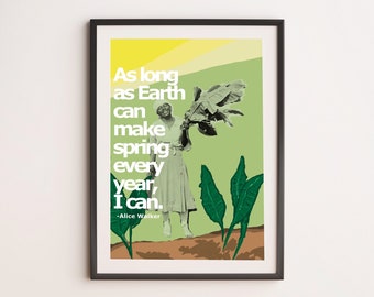 Alice Walker quote print, zwarte vrouw kunst, inspirerende wanddecoratie (digitale download)