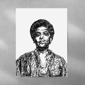 Audre Lorde Wall Art, plakat aktywistki kobiet, wydruk 11x17, portret w formie rysunku liniowego, sztuka 12x16, BlackOwned, prezenty dla autorów, prezenty dla nauczycieli języka angielskiego