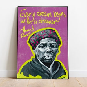 Affiches de l'histoire des Noirs, impression à la demande, oeuvres d'art noir américain, affiche Harriet Tubman, BlackOwned, estampes d'art féministe, impression d'art modifiée